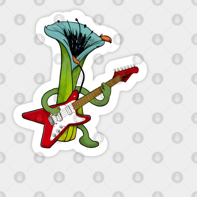 Plant Playing Guitar 2 Sticker by Hacienda Gardeners